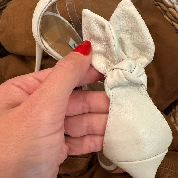 Aquazzura White Bridal Transparent PVC and Leather Bow Tie Pumps Heels Size 37.5 - Picture 4 of 7